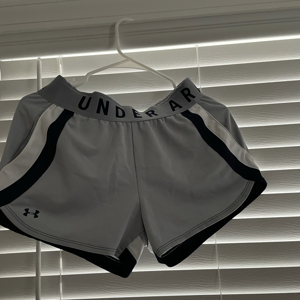 Grey Blue And White Women’s Athletic Shorts